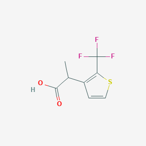 molecular formula C8H7F3O2S B13068957 2-[2-(Trifluoromethyl)thiophen-3-yl]propanoic acid 