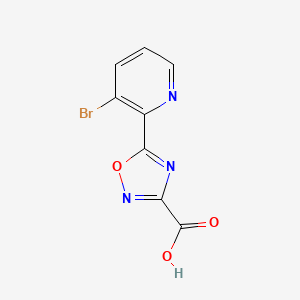 molecular formula C8H4BrN3O3 B13068970 5-(3-Bromopyridin-2-yl)-1,2,4-oxadiazole-3-carboxylic acid 