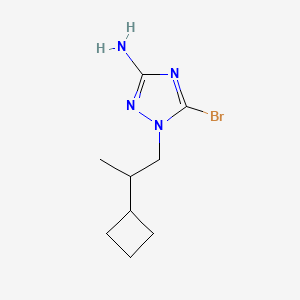 molecular formula C9H15BrN4 B13068971 5-Bromo-1-(2-cyclobutylpropyl)-1H-1,2,4-triazol-3-amine 