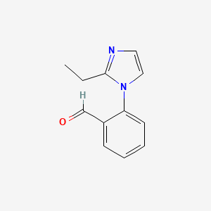 molecular formula C12H12N2O B13068975 2-(2-Ethyl-1H-imidazol-1-YL)benzaldehyde 