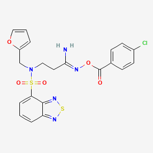 N-((4-Chlorobenzoyl)oxy)-3-(N-(furan-2-ylmethyl)benzo[c][1,2,5]thiadiazole-4-sulfonamido)propanimidamide