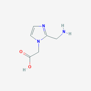 molecular formula C6H9N3O2 B13069011 2-[2-(aminomethyl)-1H-imidazol-1-yl]acetic acid 