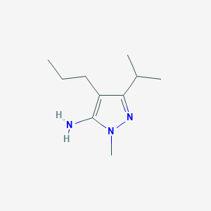 molecular formula C10H19N3 B13069030 1-Methyl-3-(propan-2-YL)-4-propyl-1H-pyrazol-5-amine 