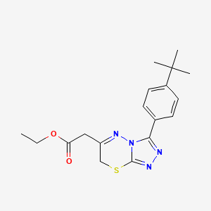 ethyl 2-[3-(4-tert-butylphenyl)-7H-[1,2,4]triazolo[3,4-b][1,3,4]thiadiazin-6-yl]acetate