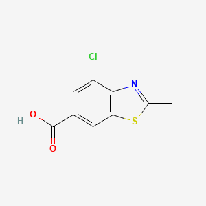 molecular formula C9H6ClNO2S B13069086 4-Chloro-2-methyl-1,3-benzothiazole-6-carboxylic acid 