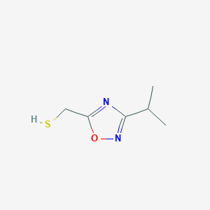 molecular formula C6H10N2OS B13069128 [3-(Propan-2-yl)-1,2,4-oxadiazol-5-yl]methanethiol 