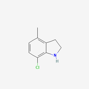 molecular formula C9H10ClN B13069172 7-Chloro-4-methyl-2,3-dihydro-1H-indole 