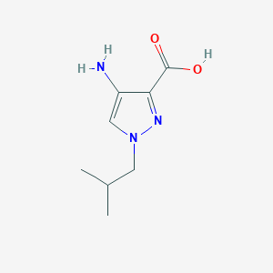 molecular formula C8H13N3O2 B13069187 4-Amino-1-(2-methylpropyl)-1H-pyrazole-3-carboxylic acid 