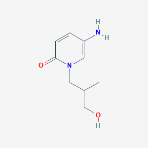 molecular formula C9H14N2O2 B13069202 5-Amino-1-(3-hydroxy-2-methylpropyl)-1,2-dihydropyridin-2-one 