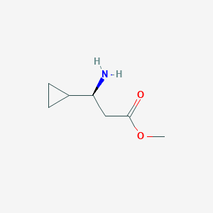 molecular formula C7H13NO2 B13069259 methyl (3S)-3-amino-3-cyclopropylpropanoate 