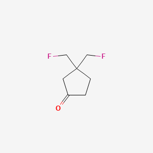 molecular formula C7H10F2O B13069295 3,3-Bis(fluoromethyl)cyclopentan-1-one 