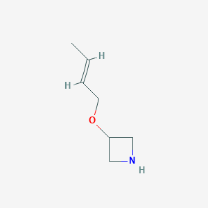 molecular formula C7H13NO B13069300 3-(But-2-EN-1-yloxy)azetidine 