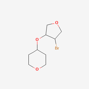 molecular formula C9H15BrO3 B13069312 4-[(4-Bromooxolan-3-yl)oxy]oxane 