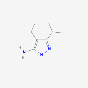 molecular formula C9H17N3 B13069324 4-ethyl-1-methyl-3-(propan-2-yl)-1H-pyrazol-5-amine 