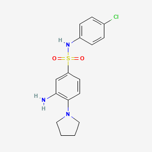 3-amino-N-(4-chlorophenyl)-4-(pyrrolidin-1-yl)benzene-1-sulfonamide