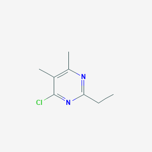 molecular formula C8H11ClN2 B13069357 4-Chloro-2-ethyl-5,6-dimethylpyrimidine 