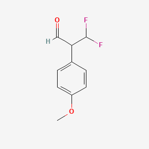 molecular formula C10H10F2O2 B13069398 3,3-Difluoro-2-(4-methoxyphenyl)propanal 