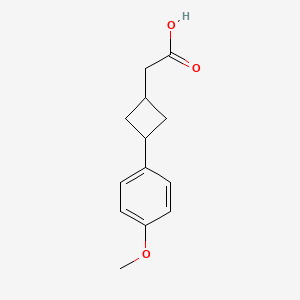 molecular formula C13H16O3 B13069400 2-(3-(4-Methoxyphenyl)cyclobutyl)acetic acid 