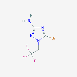 molecular formula C4H4BrF3N4 B13069405 5-Bromo-1-(2,2,2-trifluoroethyl)-1H-1,2,4-triazol-3-amine 