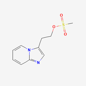 molecular formula C10H12N2O3S B13069409 Imidazo[1,2-a]pyridine-3-ethanol, 3-methanesulfonate 