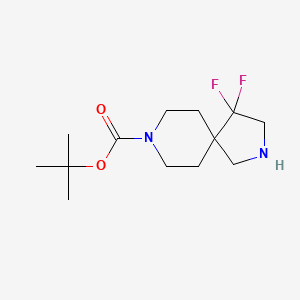 molecular formula C13H22F2N2O2 B13069420 tert-Butyl 4,4-difluoro-2,8-diazaspiro[4.5]decane-8-carboxylate 