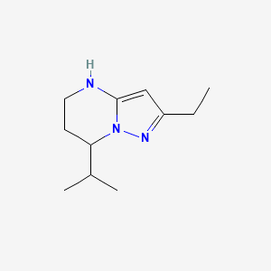 molecular formula C11H19N3 B13069423 2-Ethyl-7-(propan-2-yl)-4H,5H,6H,7H-pyrazolo[1,5-a]pyrimidine 