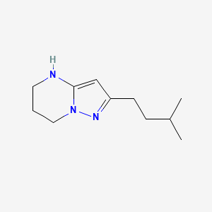 molecular formula C11H19N3 B13069455 2-(3-Methylbutyl)-4H,5H,6H,7H-pyrazolo[1,5-a]pyrimidine 