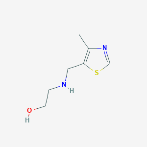 molecular formula C7H12N2OS B13069465 2-{[(4-Methyl-1,3-thiazol-5-yl)methyl]amino}ethan-1-ol 