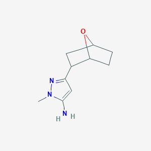 molecular formula C10H15N3O B13069491 1-Methyl-3-{7-oxabicyclo[2.2.1]heptan-2-yl}-1H-pyrazol-5-amine 