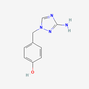 molecular formula C9H10N4O B13069516 4-[(3-Amino-1H-1,2,4-triazol-1-yl)methyl]phenol 