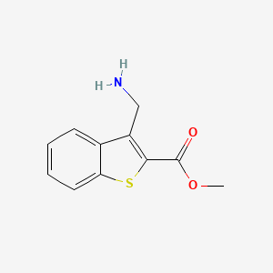 molecular formula C11H11NO2S B13069539 Methyl 3-(aminomethyl)-1-benzothiophene-2-carboxylate 