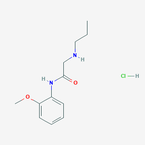 molecular formula C12H19ClN2O2 B13069678 N-(2-methoxyphenyl)-2-(propylamino)acetamide hydrochloride 