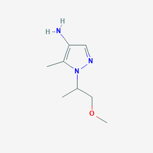 molecular formula C8H15N3O B13069686 1-(1-methoxypropan-2-yl)-5-methyl-1H-pyrazol-4-amine 