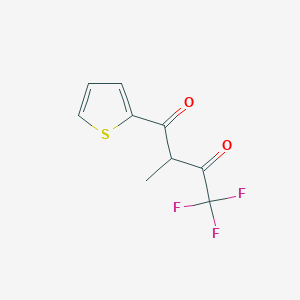 molecular formula C9H7F3O2S B13069689 4,4,4-Trifluoro-2-methyl-1-(thiophen-2-yl)butane-1,3-dione CAS No. 346-01-0