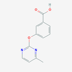 molecular formula C12H10N2O3 B13069705 3-((4-Methylpyrimidin-2-yl)oxy)benzoic acid 