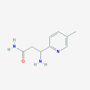 molecular formula C9H13N3O B13069732 3-Amino-3-(5-methylpyridin-2-yl)propanamide 