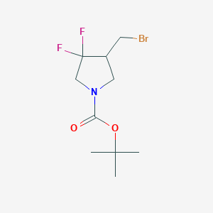 molecular formula C10H16BrF2NO2 B13069764 Tert-butyl 4-(bromomethyl)-3,3-difluoropyrrolidine-1-carboxylate 