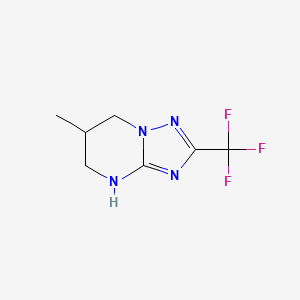 molecular formula C7H9F3N4 B13069771 6-Methyl-2-(trifluoromethyl)-4H,5H,6H,7H-[1,2,4]triazolo[1,5-a]pyrimidine 