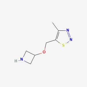 molecular formula C7H11N3OS B13069777 5-[(Azetidin-3-yloxy)methyl]-4-methyl-1,2,3-thiadiazole 