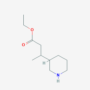 molecular formula C11H21NO2 B13069800 Ethyl 3-(piperidin-3-YL)butanoate 