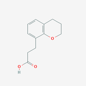 molecular formula C12H14O3 B13069820 3-(3,4-Dihydro-2H-1-benzopyran-8-yl)propanoic acid 