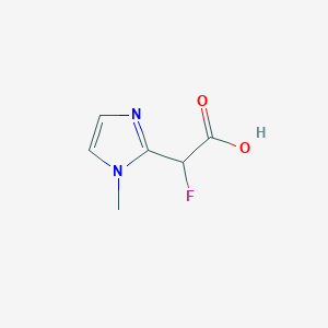 molecular formula C6H7FN2O2 B13069836 2-fluoro-2-(1-methyl-1H-imidazol-2-yl)acetic acid 