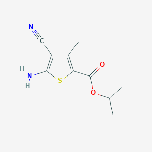 molecular formula C10H12N2O2S B1306984 Isopropyl 5-amino-4-cyano-3-methylthiophene-2-carboxylate CAS No. 350997-06-7