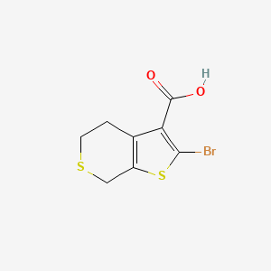 molecular formula C8H7BrO2S2 B13069846 2-Bromo-4H,5H,7H-thieno[2,3-c]thiopyran-3-carboxylic acid 