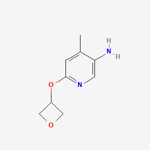 molecular formula C9H12N2O2 B13069860 4-Methyl-6-(oxetan-3-yloxy)pyridin-3-amine 