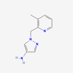 molecular formula C10H12N4 B13069873 1-[(3-Methylpyridin-2-YL)methyl]-1H-pyrazol-4-amine 