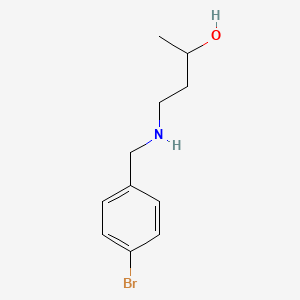 molecular formula C11H16BrNO B13069896 4-{[(4-Bromophenyl)methyl]amino}butan-2-ol 