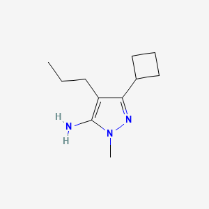 molecular formula C11H19N3 B13069899 3-cyclobutyl-1-methyl-4-propyl-1H-pyrazol-5-amine 