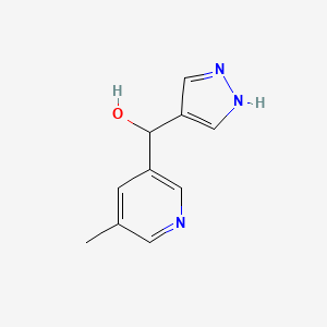 molecular formula C10H11N3O B13069942 (5-Methylpyridin-3-yl)(1H-pyrazol-4-yl)methanol 