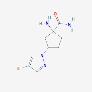 1-Amino-3-(4-bromo-1H-pyrazol-1-YL)cyclopentane-1-carboxamide